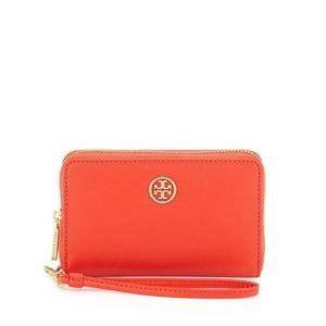 Tory Burch Robinson Leather Wristlet Wallet
